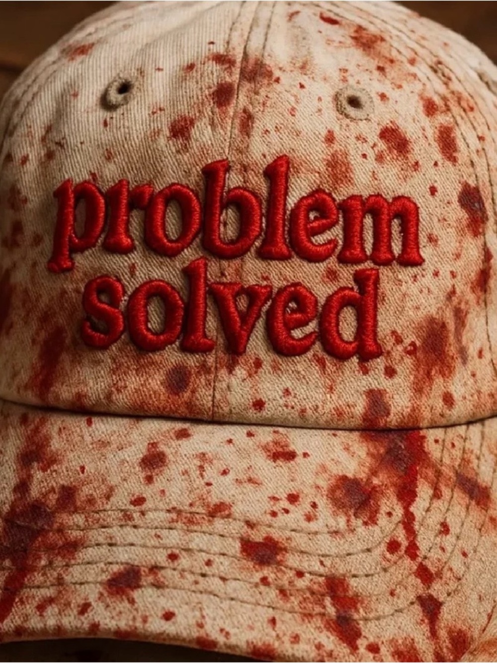 NEW Problem Solved Bloody Halloween Baseball Cap OS
